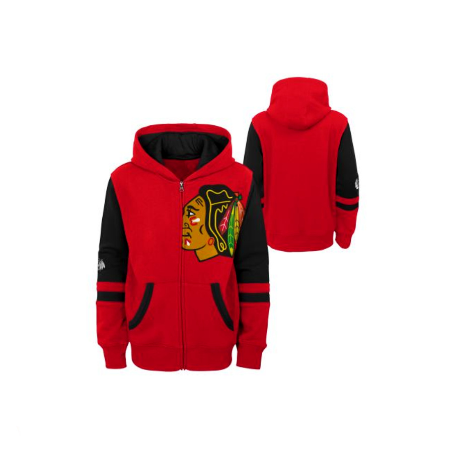 NHL FACEOFF FULL ZIP FLEECE HOODIE CHICAGO BLACKHAWKS DETSKÁ MIKINA